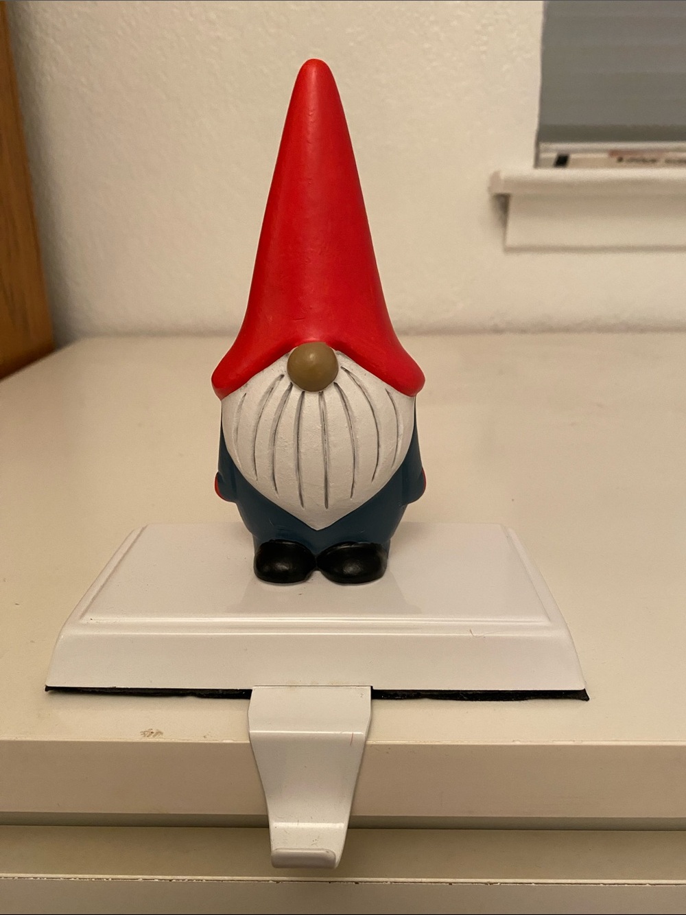 Holiday Gnome Metal and Resin Christmas Stocking Holder